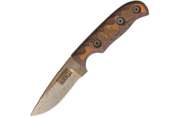 Dawson Knives Deep Notch Fixed Blade Orange Fixed Blade Knife